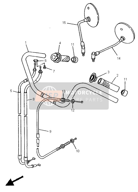 Steering Handle & Cable (Up Handle)