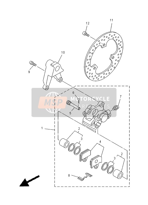 Yamaha TZ250 2000 BREMSSATTEL HINTEN für ein 2000 Yamaha TZ250