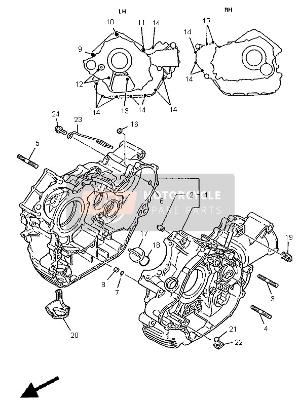 Yamaha XV750 VIRAGO 1995 Carter pour un 1995 Yamaha XV750 VIRAGO