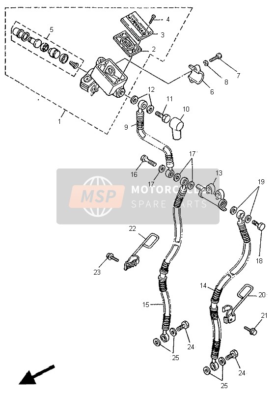 Yamaha XV750 VIRAGO 1995 Front Master Cylinder for a 1995 Yamaha XV750 VIRAGO