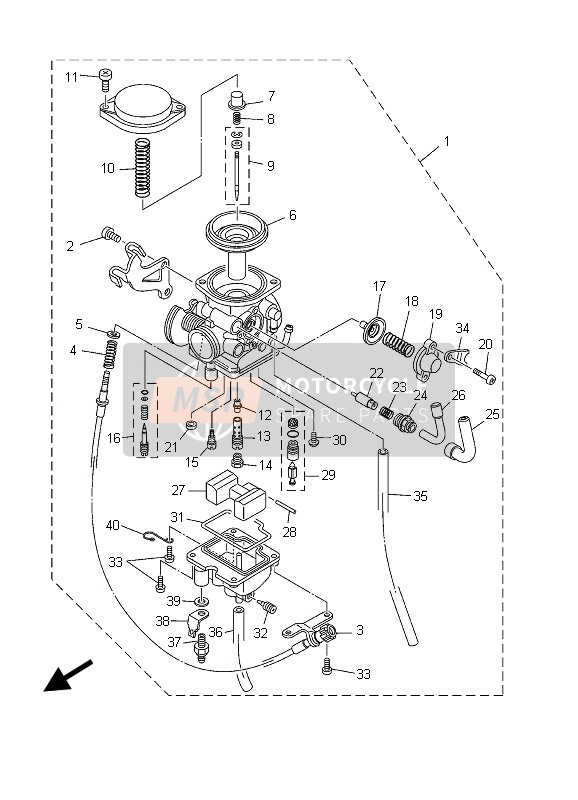 Yamaha TW125 2003 Carburettor for a 2003 Yamaha TW125