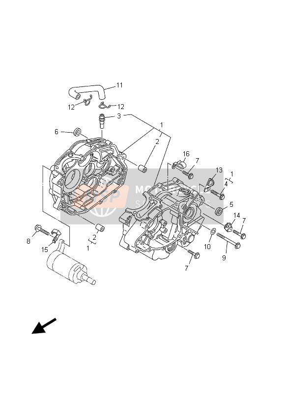 Yamaha TW125 2003 Crankcase for a 2003 Yamaha TW125