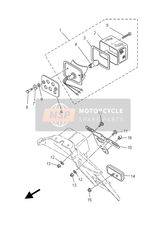 Yamaha TW125 2003 RÜCKLICHT für ein 2003 Yamaha TW125