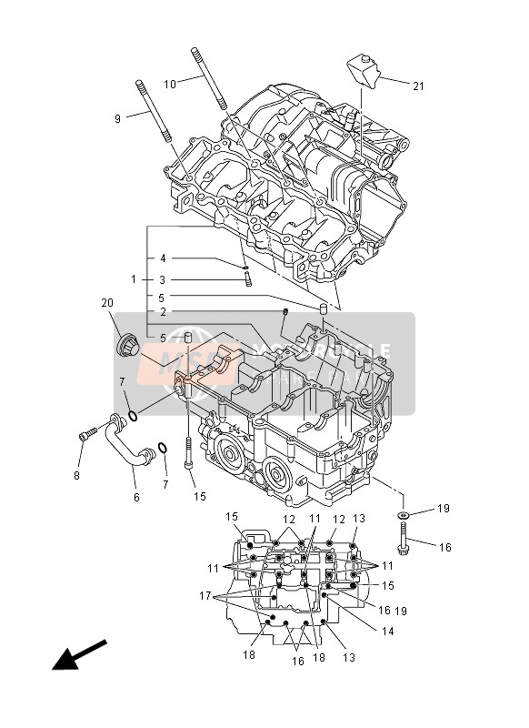 Yamaha FZ1-S 2012 KURBELGEHÄUSE für ein 2012 Yamaha FZ1-S