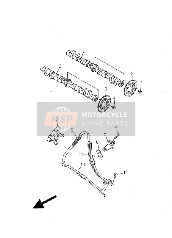 Yamaha FZS600 2000 Camshaft & Chain for a 2000 Yamaha FZS600