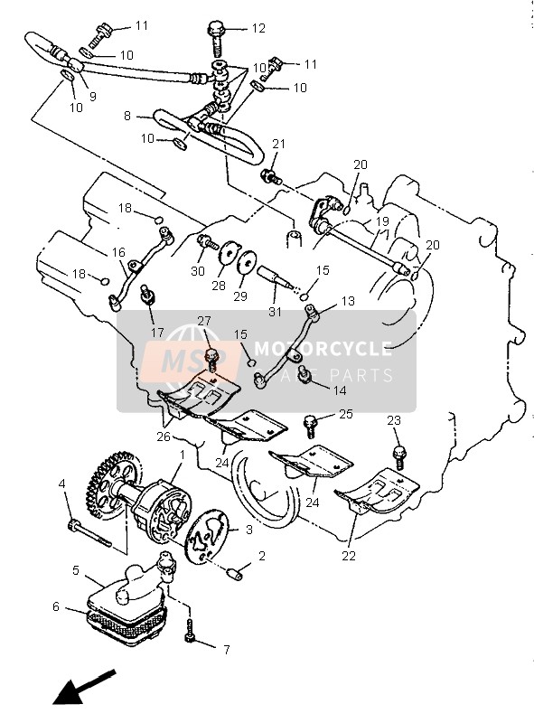 Yamaha YZF750R 1995 La pompe à huile pour un 1995 Yamaha YZF750R