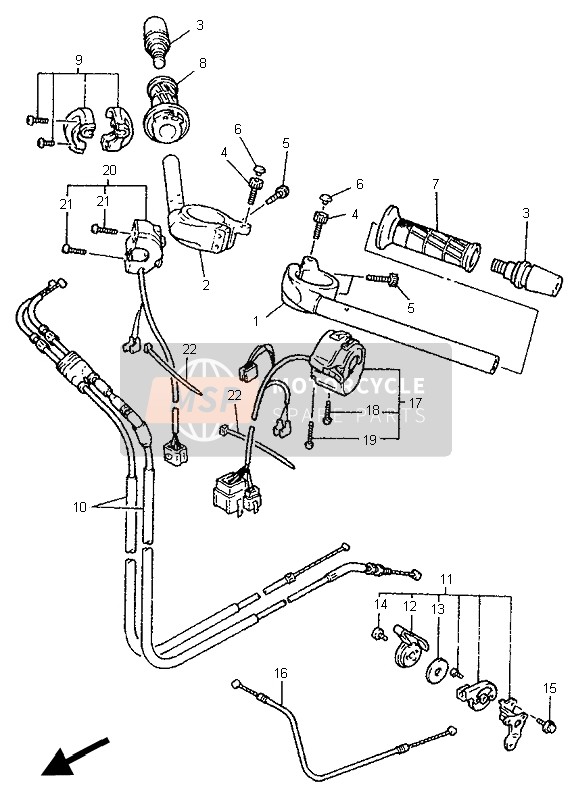 Yamaha YZF750R 1995 Steering Handle & Cable for a 1995 Yamaha YZF750R