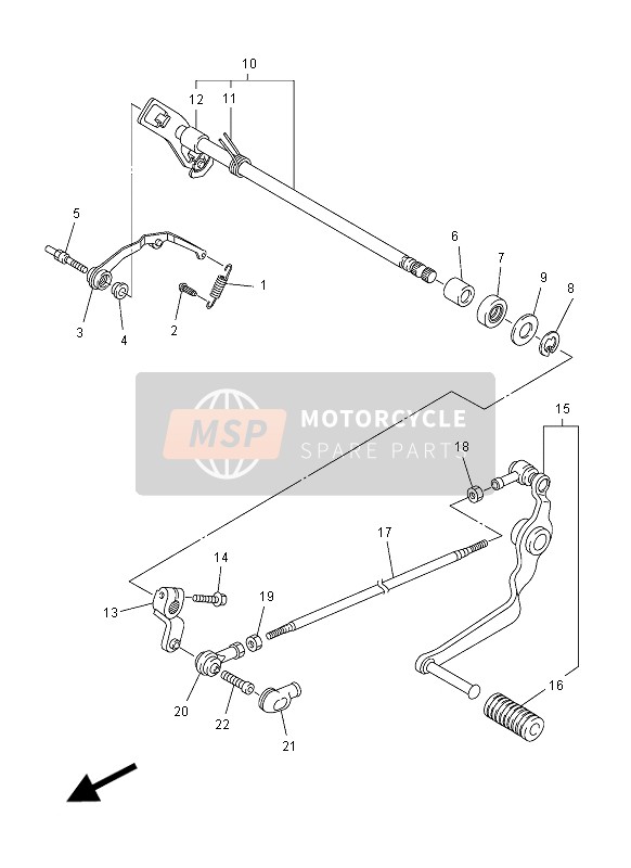 Yamaha FZ1-S 2012 Albero del cambio per un 2012 Yamaha FZ1-S