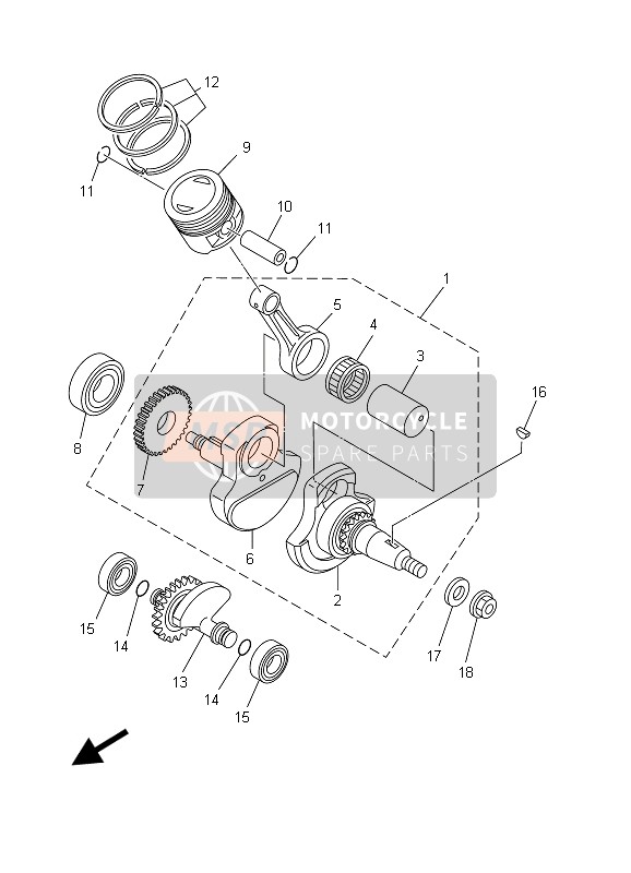 5RM116050000, Kolbenringsatz (0.50mm Ug), Yamaha, 0