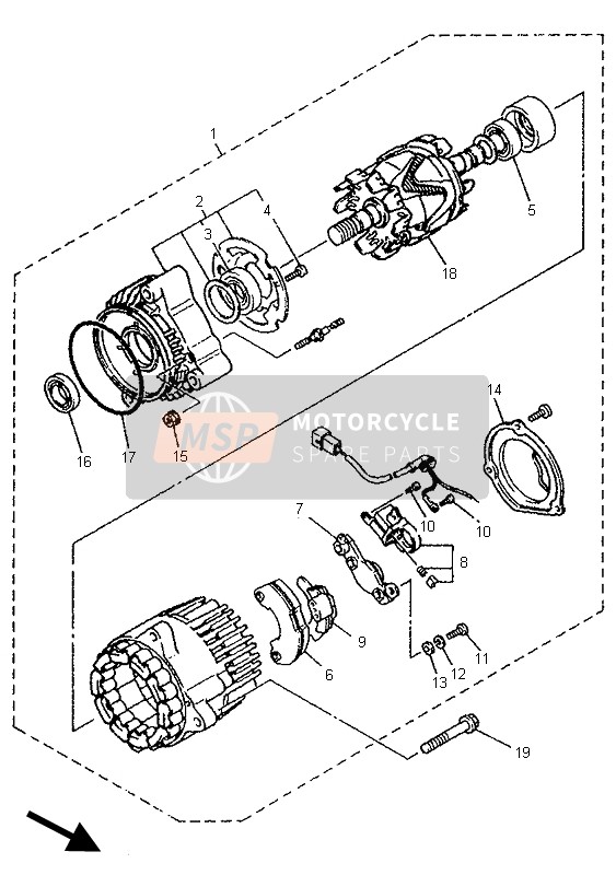 Yamaha YZF750SP 1995 GENERATOR für ein 1995 Yamaha YZF750SP