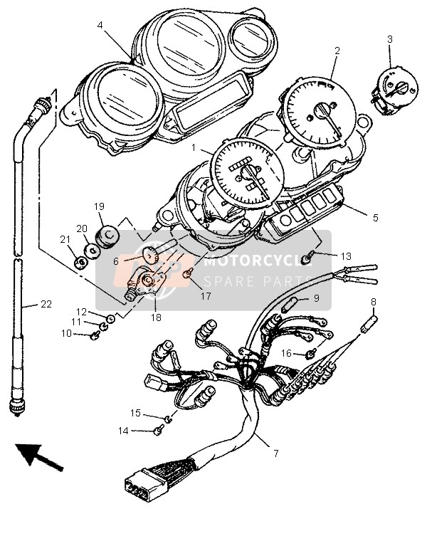 Yamaha YZF750SP 1995 Meter for a 1995 Yamaha YZF750SP