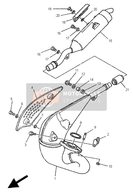 Yamaha DT125R 1996 Exhaust for a 1996 Yamaha DT125R