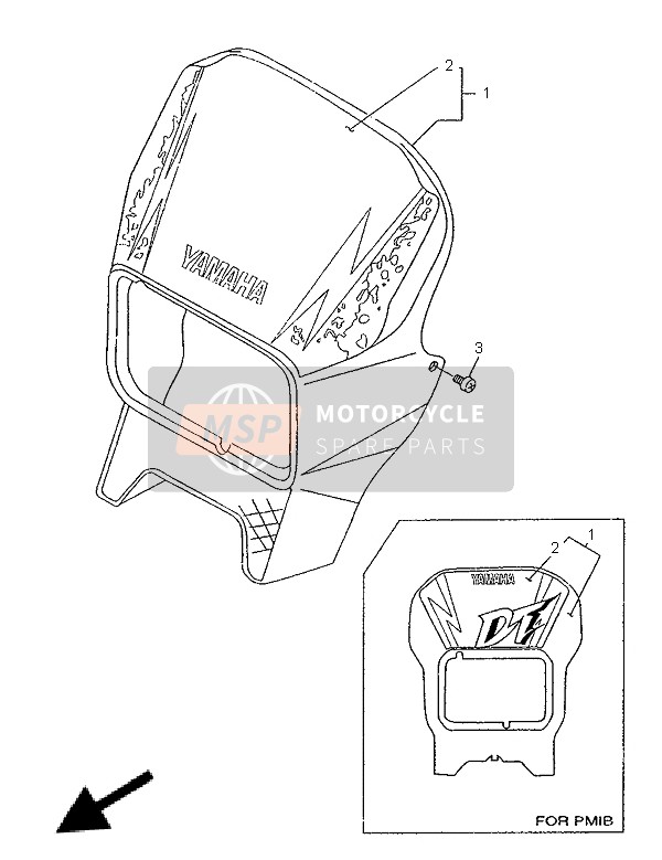 Yamaha DT125R 1996 Cowling 1 for a 1996 Yamaha DT125R