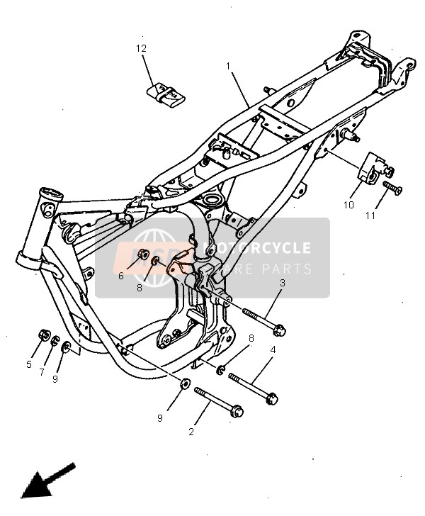 Yamaha RX100 1996 Frame for a 1996 Yamaha RX100