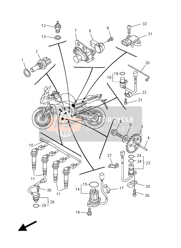 Yamaha FZ1-S 2012 Electrical 1 for a 2012 Yamaha FZ1-S