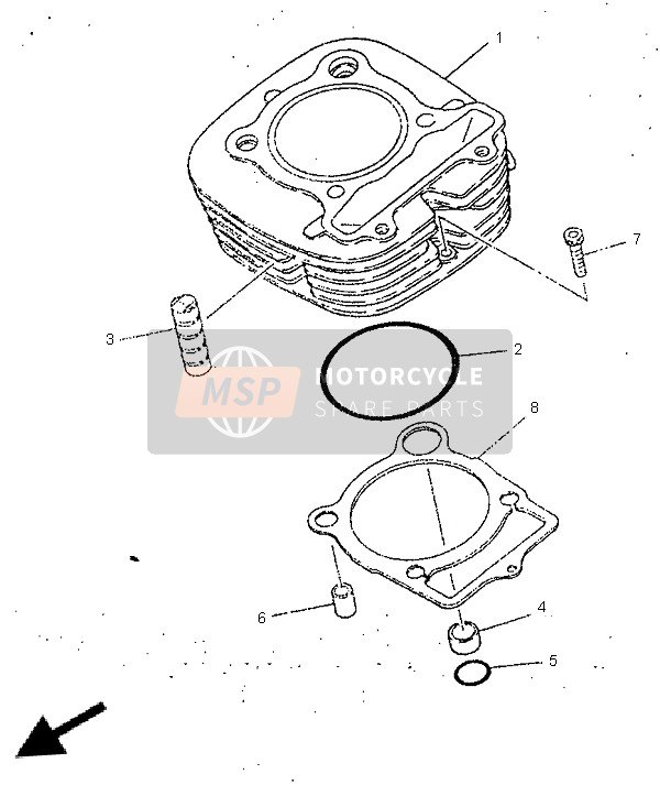 3NU113510100, Dichtung, Zylinder, Yamaha, 0