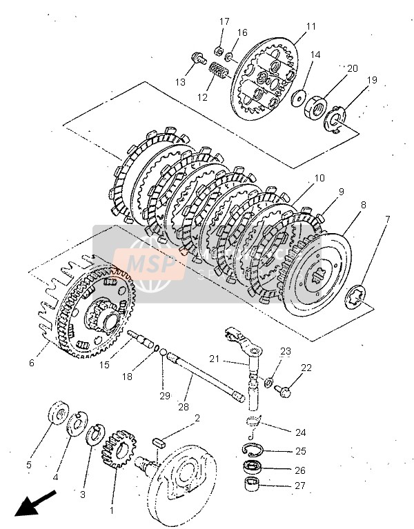 3Y1163710000, Mozzo, Frizione.Int.-XT250/82, Yamaha, 0