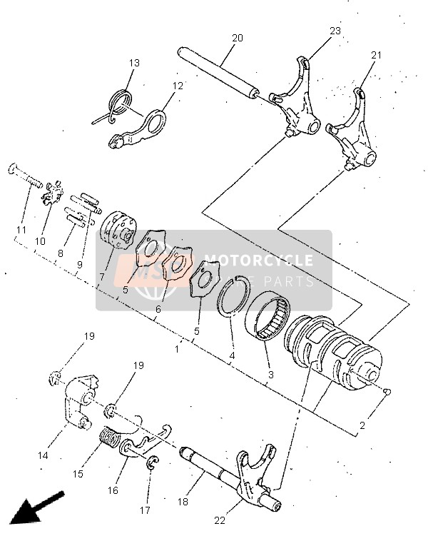 4DN185350000, Bar, Shift Fork Guide 2, Yamaha, 2