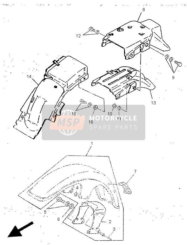 Yamaha SR250 1996 KOTFLÜGEL für ein 1996 Yamaha SR250