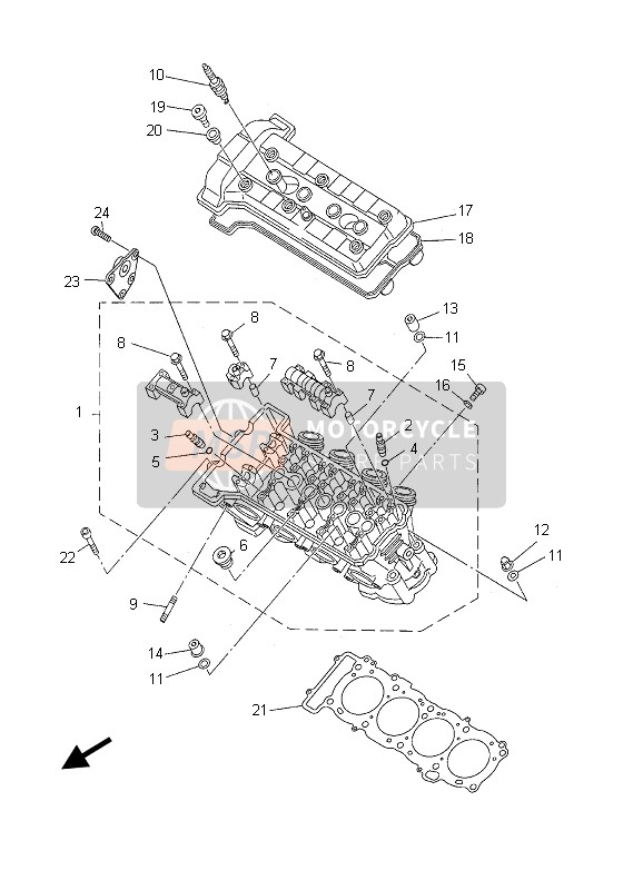 Yamaha YZF-R1 2003 Cylinder for a 2003 Yamaha YZF-R1