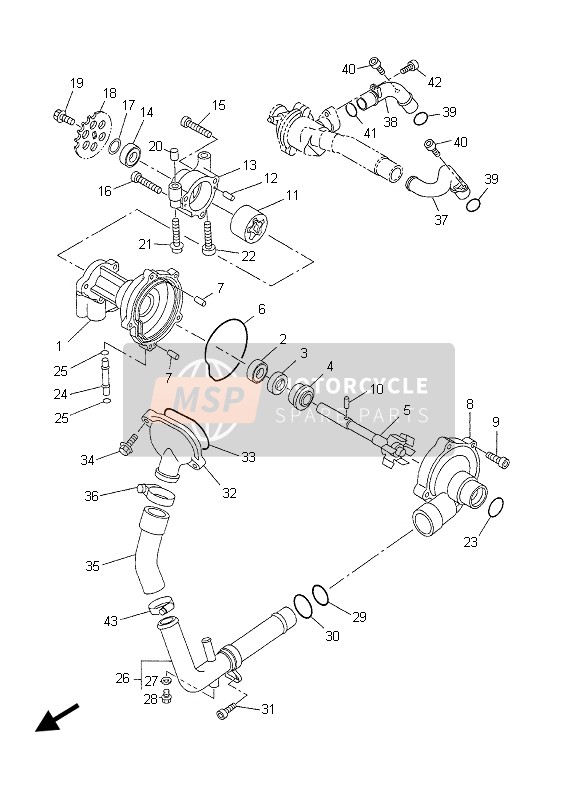 Yamaha YZF-R1 2003 WASSERPUMPE für ein 2003 Yamaha YZF-R1