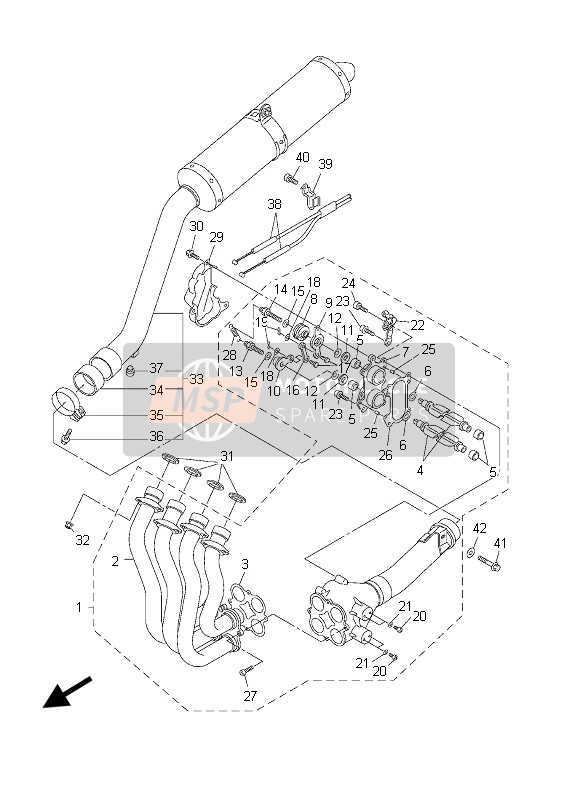 5PW148260000, Protecteur De Echapp, Yamaha, 4