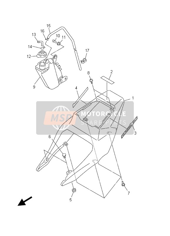 5PW218710000, Tank, Herstel, Yamaha, 3