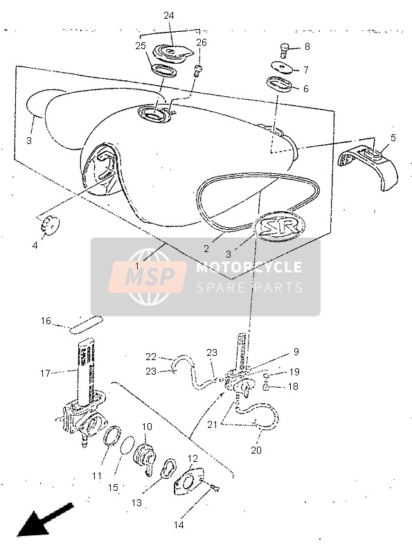 3Y6245000300, Robinet A Essence, Yamaha, 0