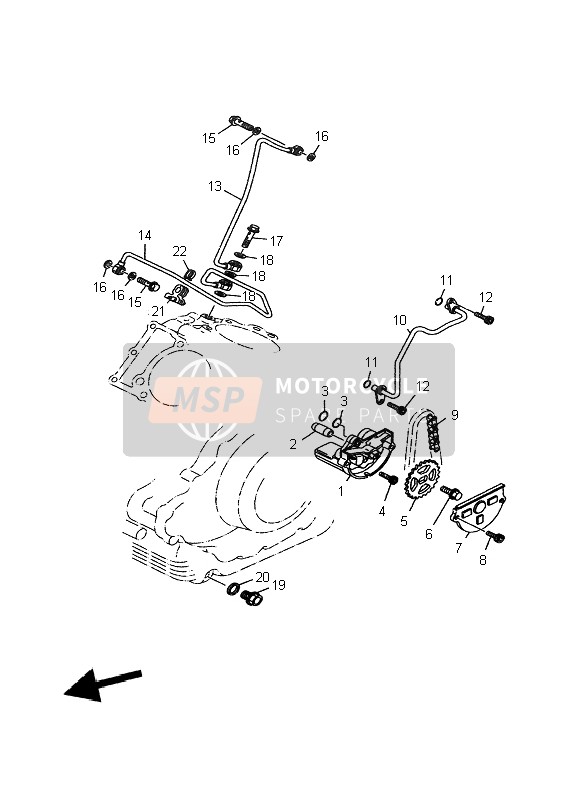 Yamaha BT1100 BULLDOG 2004 Pompa dell'olio per un 2004 Yamaha BT1100 BULLDOG