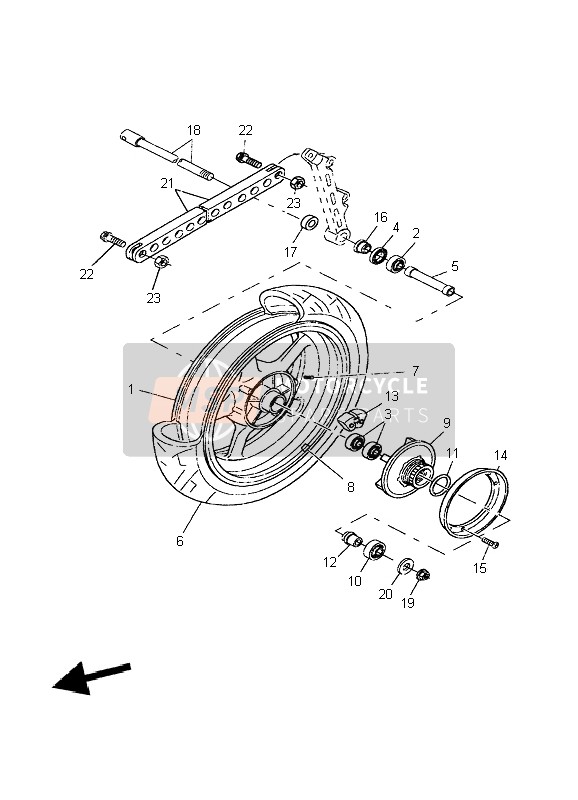 Yamaha BT1100 BULLDOG 2004 Rueda trasera para un 2004 Yamaha BT1100 BULLDOG