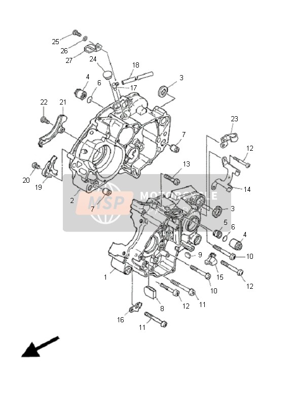 Yamaha DT125R 2004 Carter pour un 2004 Yamaha DT125R