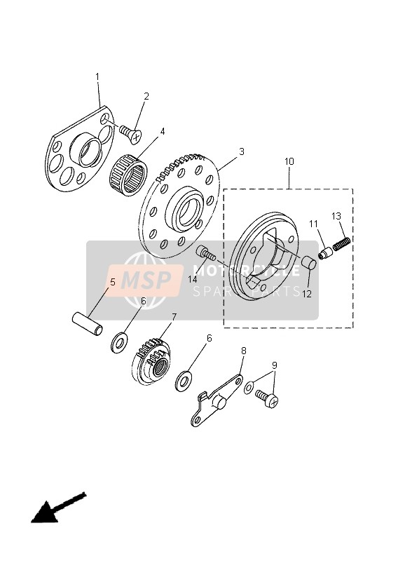 B7EE55800000, Starter Clutch Out, Yamaha, 0