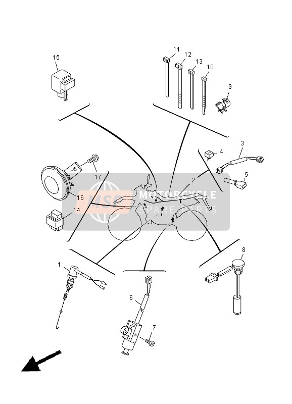 3LD825665000, Interruttore Di Cavalletto Laterale, Yamaha, 2