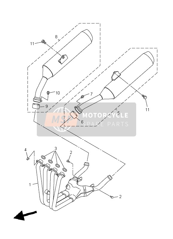 Yamaha FJR1300 2004 Échappement pour un 2004 Yamaha FJR1300