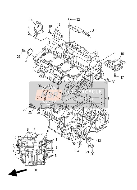 Yamaha FJR1300 2004 Caja Del Cigüeñal para un 2004 Yamaha FJR1300