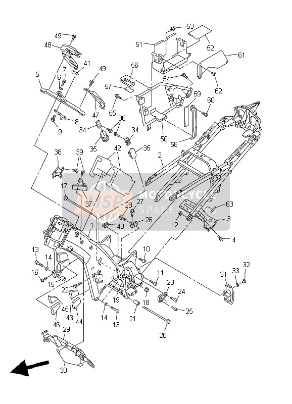 Yamaha FJR1300 2004 Frame for a 2004 Yamaha FJR1300