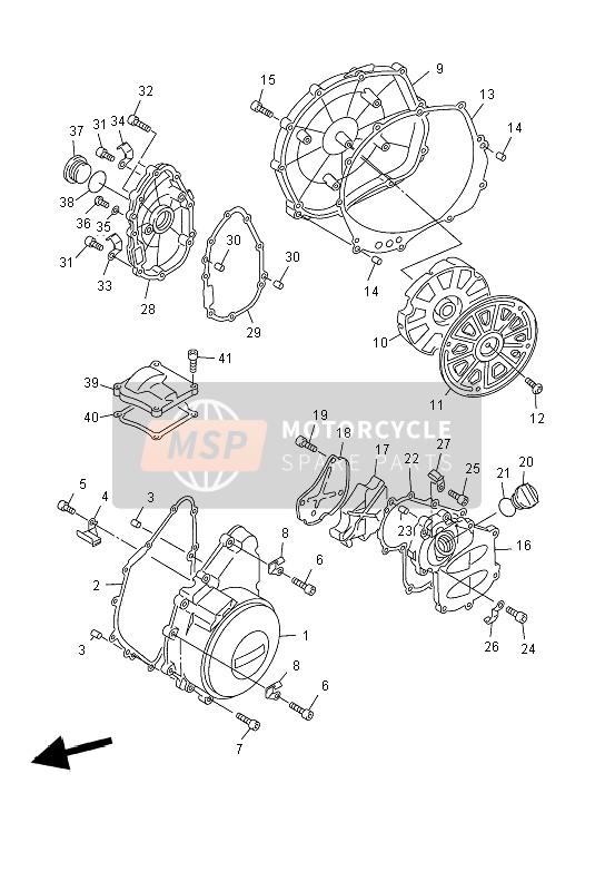 Yamaha FJR1300A 2004 Crankcase Cover 1 for a 2004 Yamaha FJR1300A