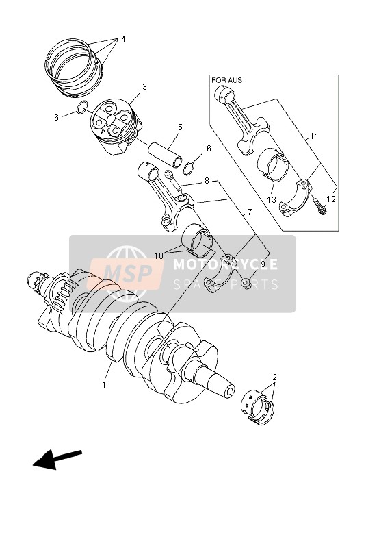 Yamaha FZ6-N 2004 KURBELWELLE & KOLBEN für ein 2004 Yamaha FZ6-N