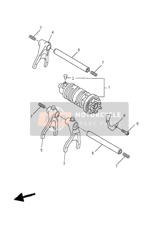 Yamaha FZ6-N 2004 Shift Cam & Fork for a 2004 Yamaha FZ6-N