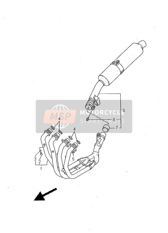 Yamaha FZS600 2000 Exhaust for a 2000 Yamaha FZS600