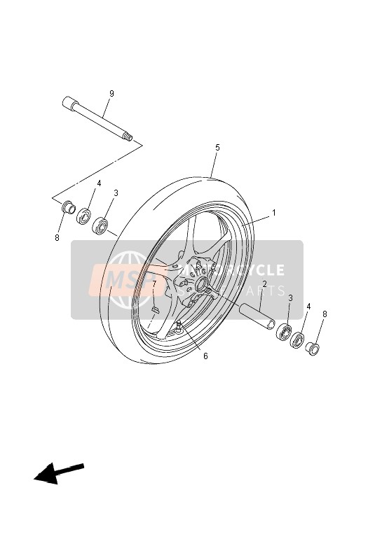 Yamaha FZ6-N 2004 Front Wheel for a 2004 Yamaha FZ6-N