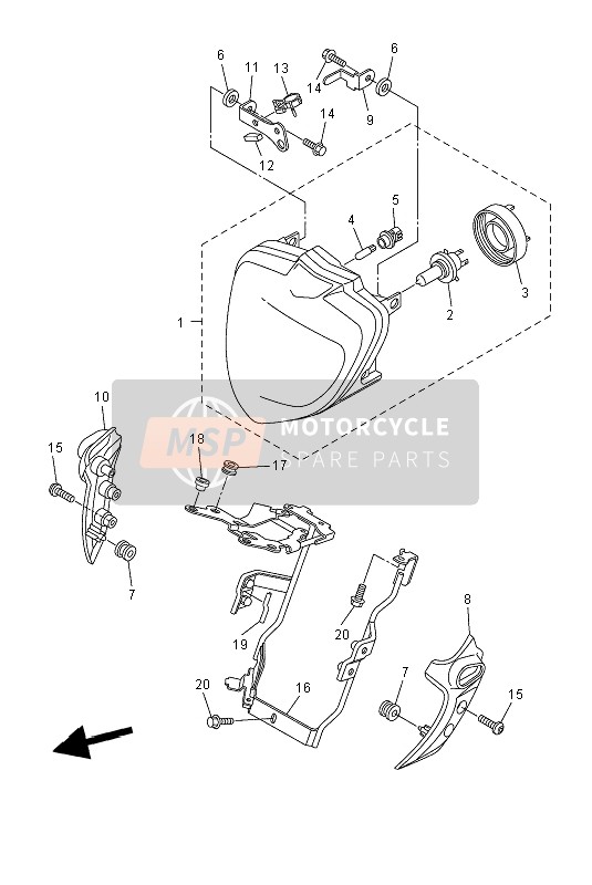 Yamaha FZ6-N 2004 Headlight for a 2004 Yamaha FZ6-N