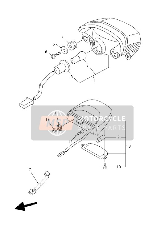 Yamaha FZ6-N 2004 Luz De La Cola para un 2004 Yamaha FZ6-N