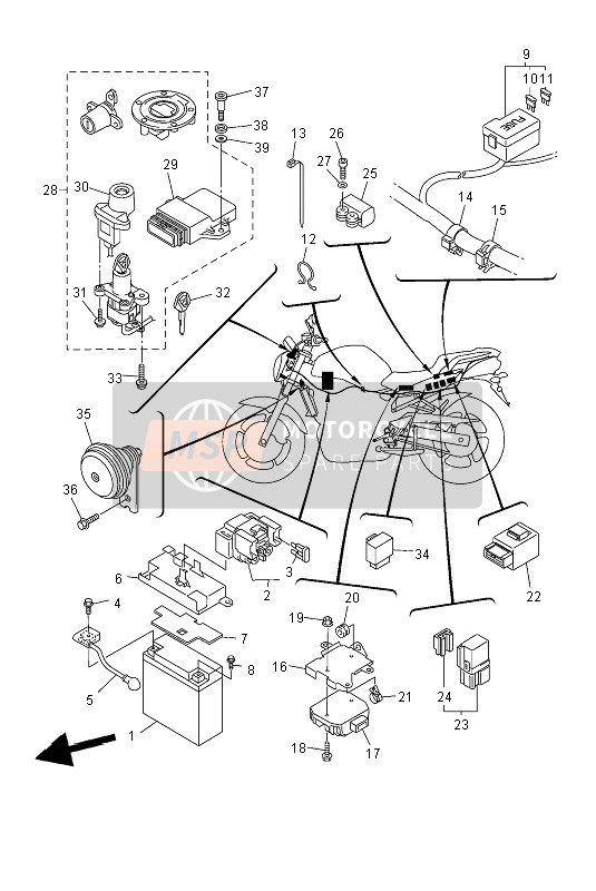 5VX217780000, Tampone Di Posizionamento 1, Yamaha, 0