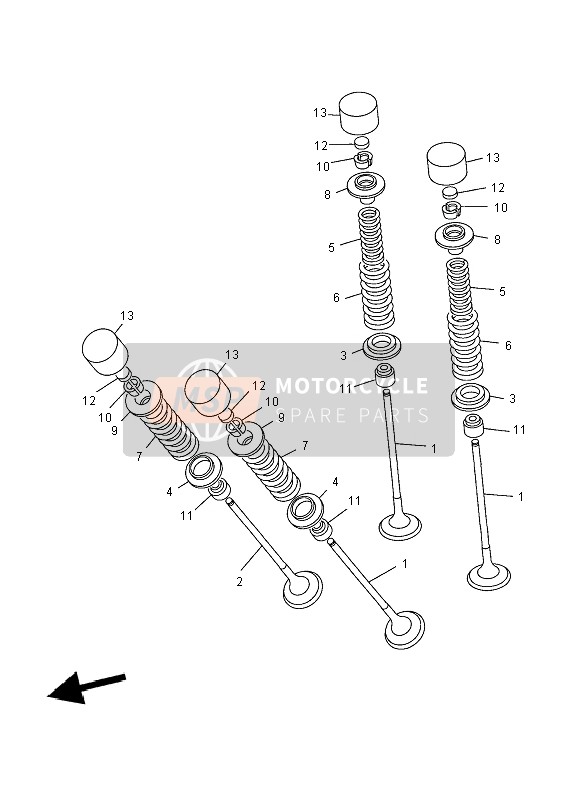 Yamaha FZ6-S 2004 Klep voor een 2004 Yamaha FZ6-S