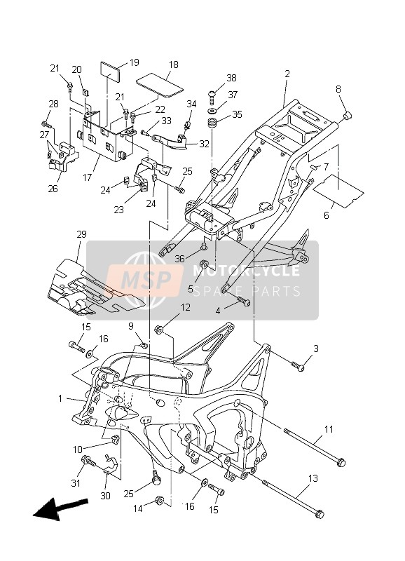 5EJ2414H0000, Damper, Bord 1, Yamaha, 2