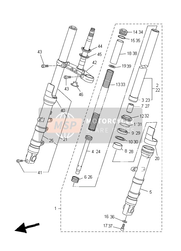 Yamaha FZ6-S 2004 Front Fork for a 2004 Yamaha FZ6-S