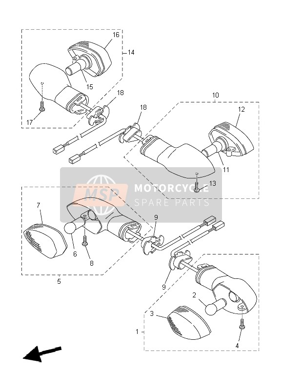 Yamaha FZ6-S 2004 Knipperlicht voor een 2004 Yamaha FZ6-S