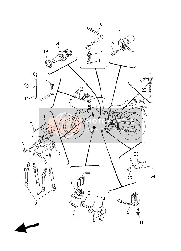 Yamaha FZ6-S 2004 Electrical 1 for a 2004 Yamaha FZ6-S