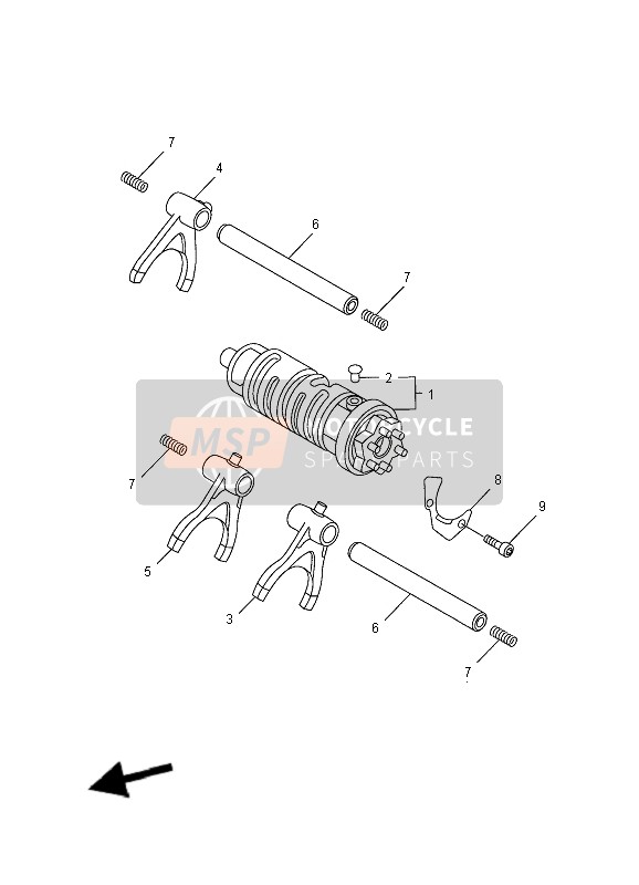 Yamaha FZS1000-S FAZER 2004 Shift Cam & Fourchette pour un 2004 Yamaha FZS1000-S FAZER